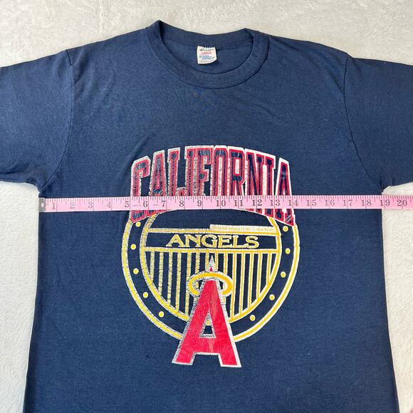 Champion vintage California Angels Baseball T-shirt size large navy blue - Picture 4 of 10